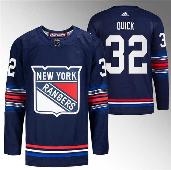 Mens New York Rangers #32 Jonathan Quick Navy Stitched Jersey Dzhi->new york rangers->NHL Jersey